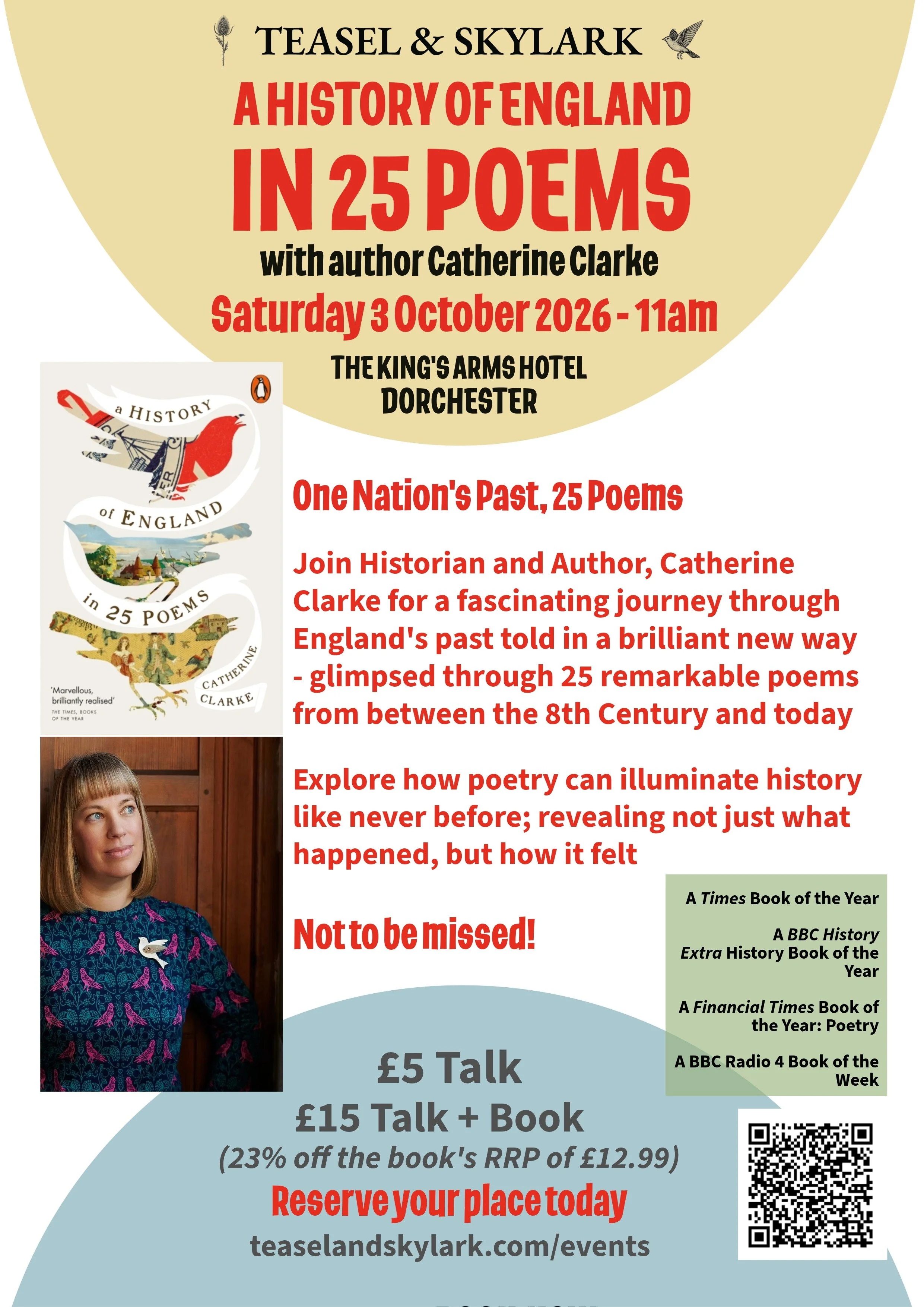 A History of England in 25 Poems with Writer and Historian, Catherine Clarke