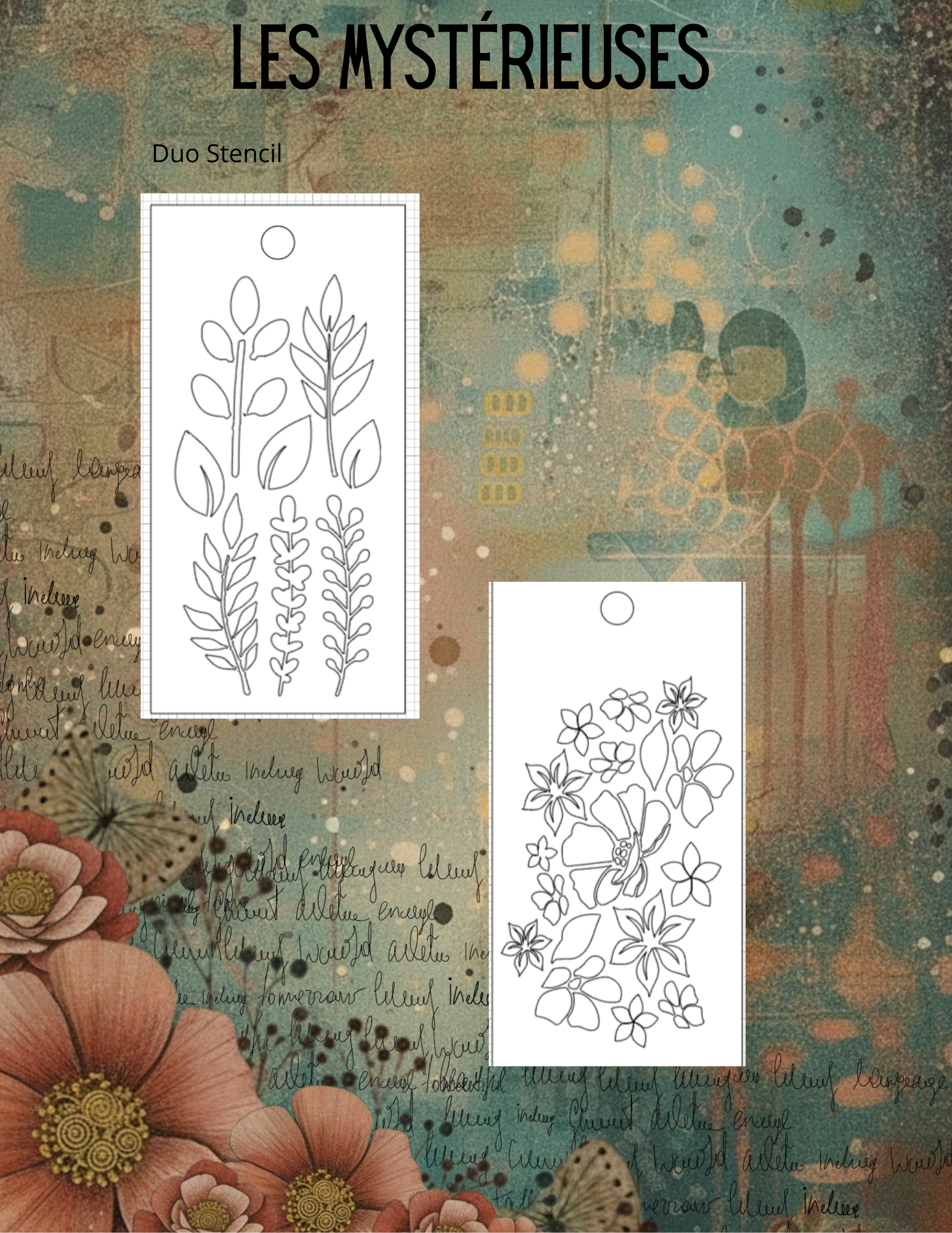 Les Mystérieuses, duo de stencils – Feuilles & Fleurs