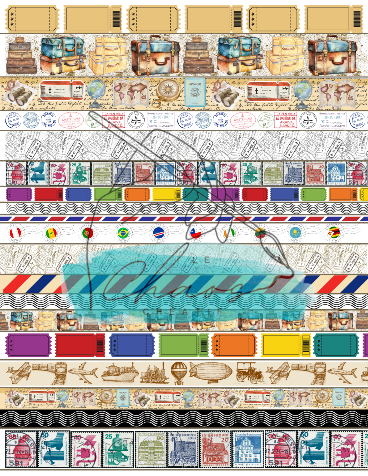 Washi en feuille femmes du monde