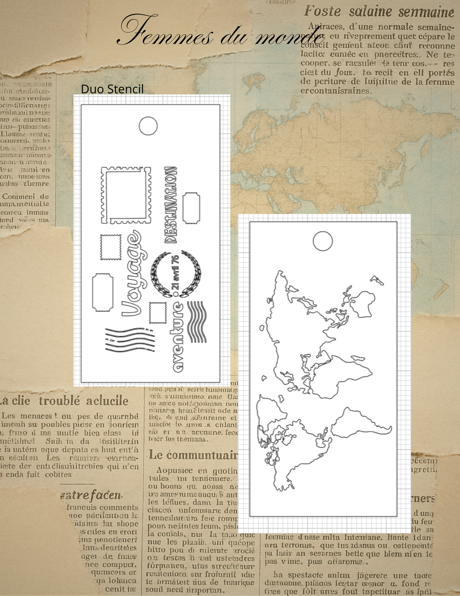 Femmes du monde, duo de stencils – Mappe