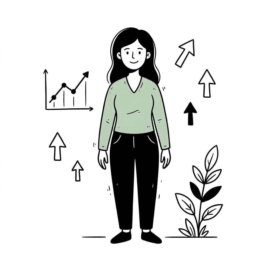 woman illustration standing in peace