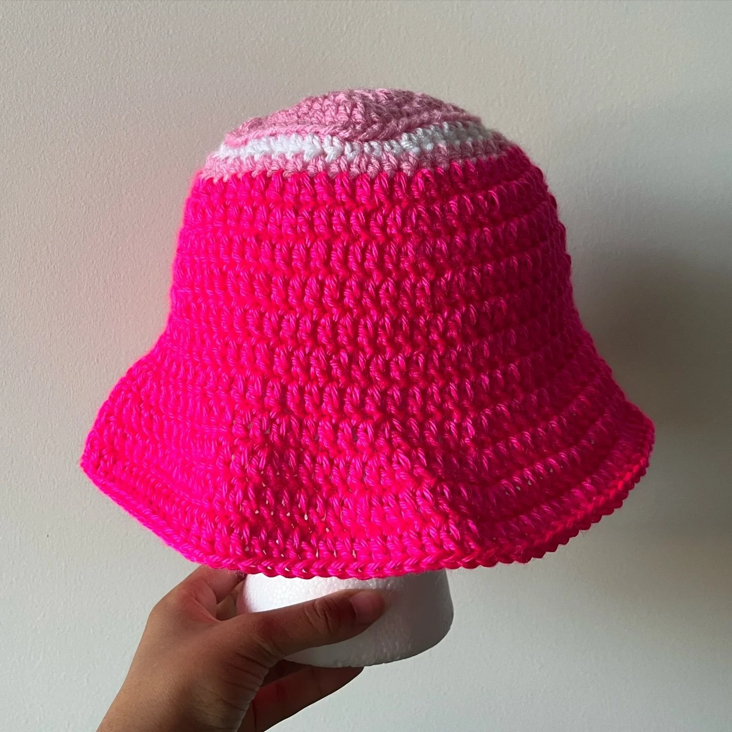 Custom hot pink bucket hat with a surprise on top 🤭💞 spread more love 🩷