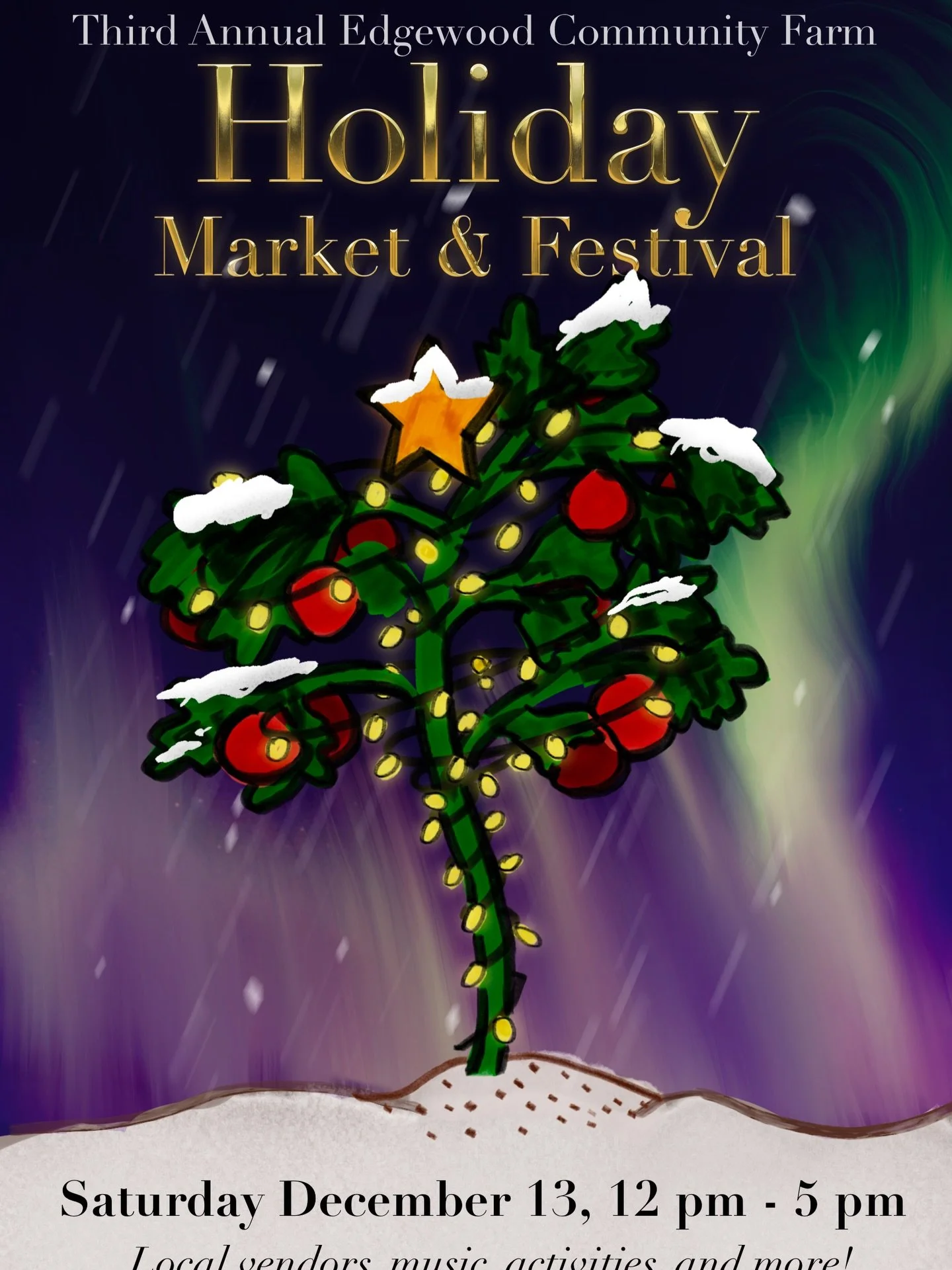 Join me THIS SATURDAY at the Third Annual Holiday Market &amp; Festival at Edgewood Community Farm! This is my final market of the year, so come snag some goods while you can 😊