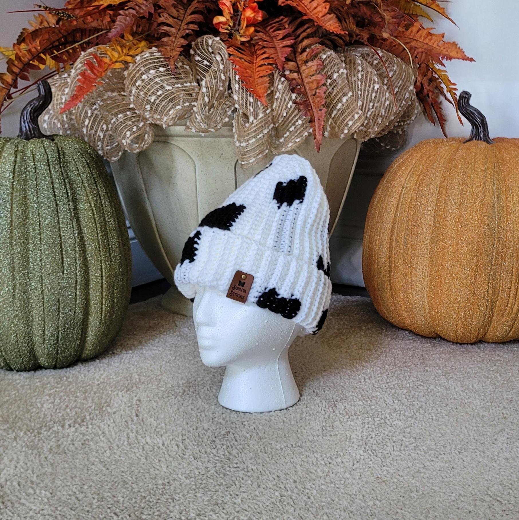 White Black Animal Print Beanie.jpg