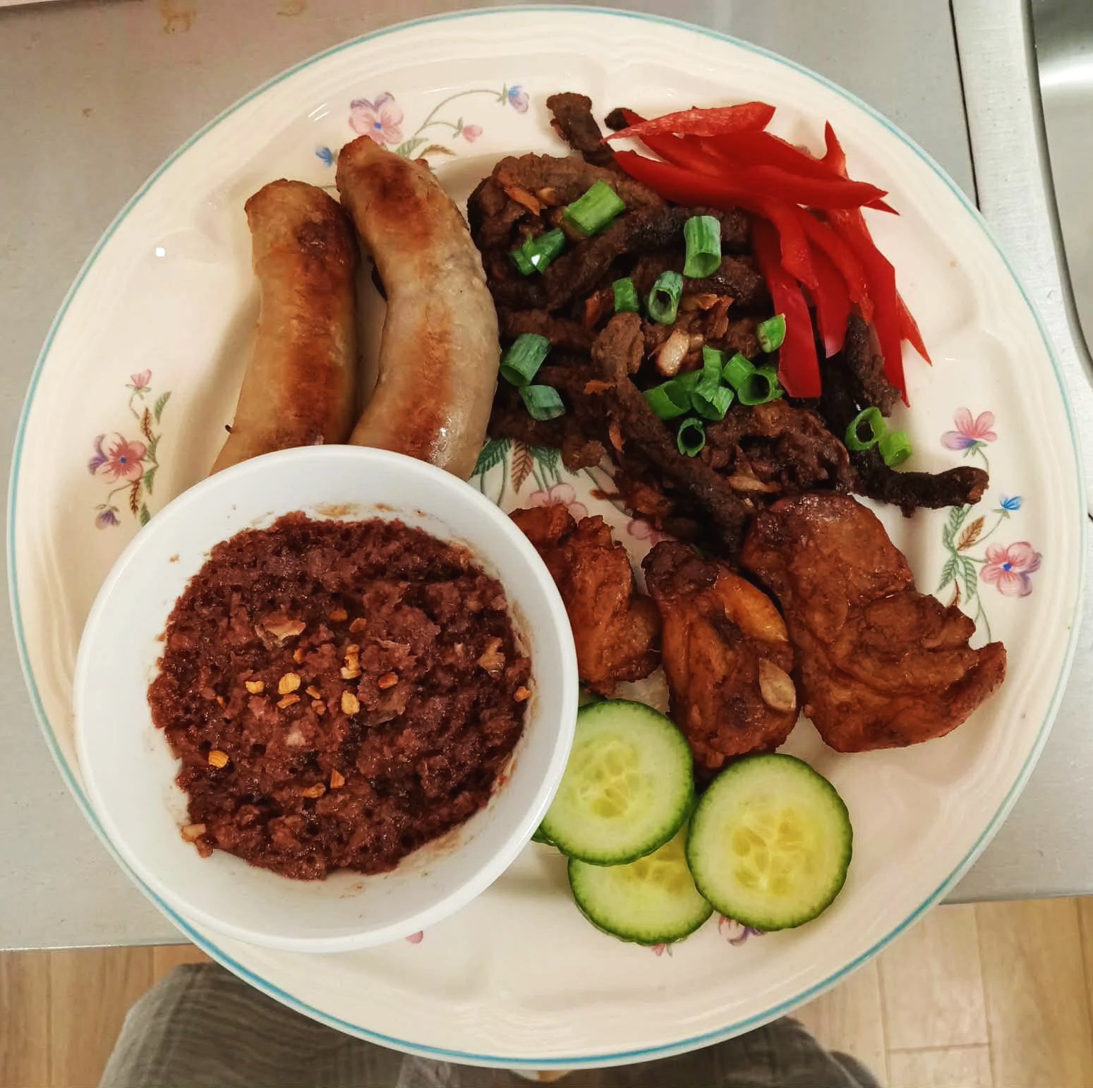 Filipino Big Breakfast - all 4 dishes w/ fried egg!