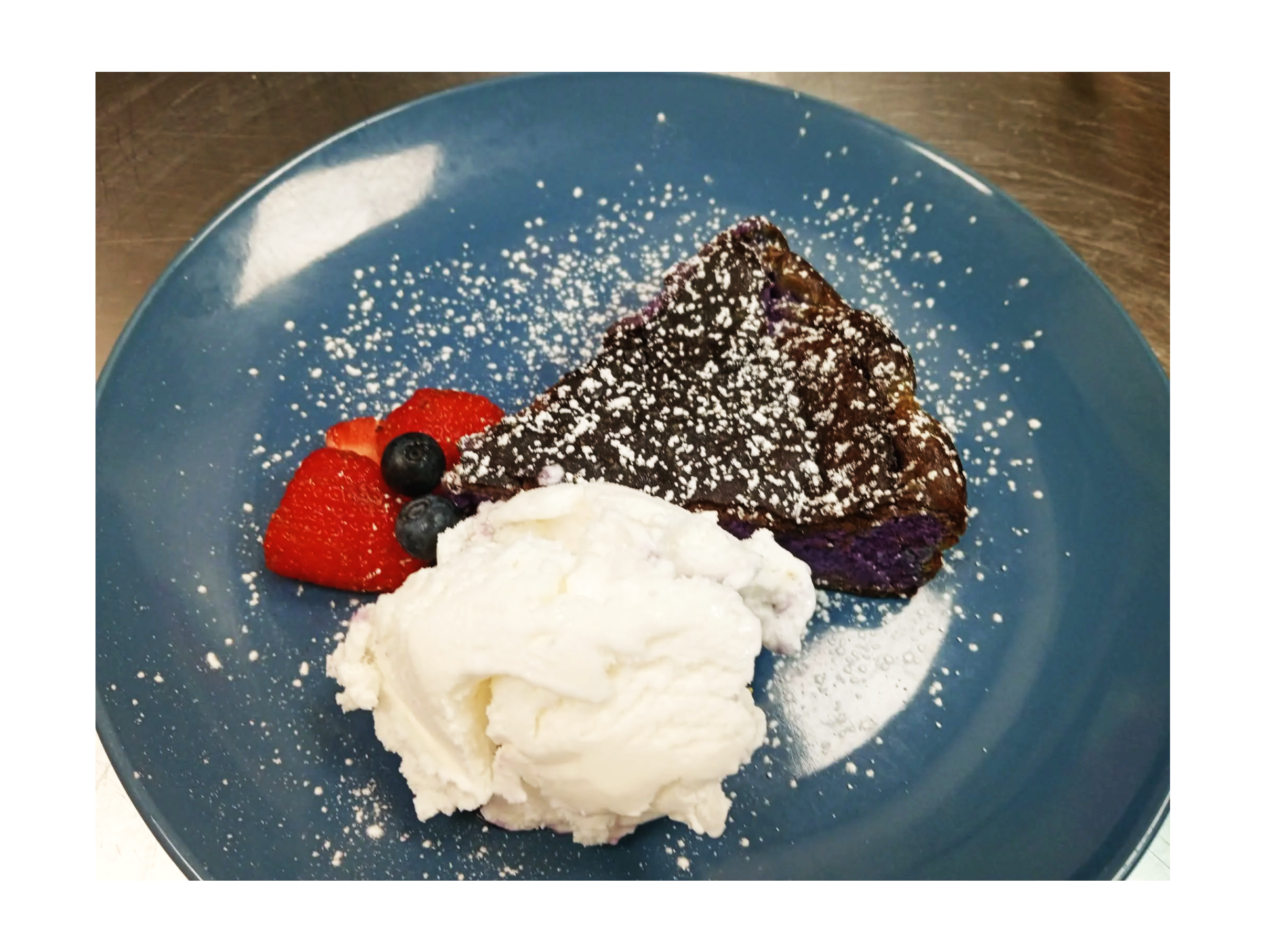 Ube Basque Cheesecake w/ Ube & Macapuno Ice Cream