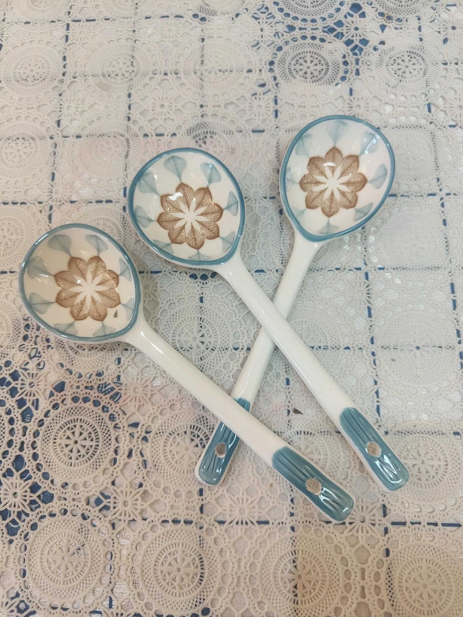 BLUE CERAMIC SPOONS