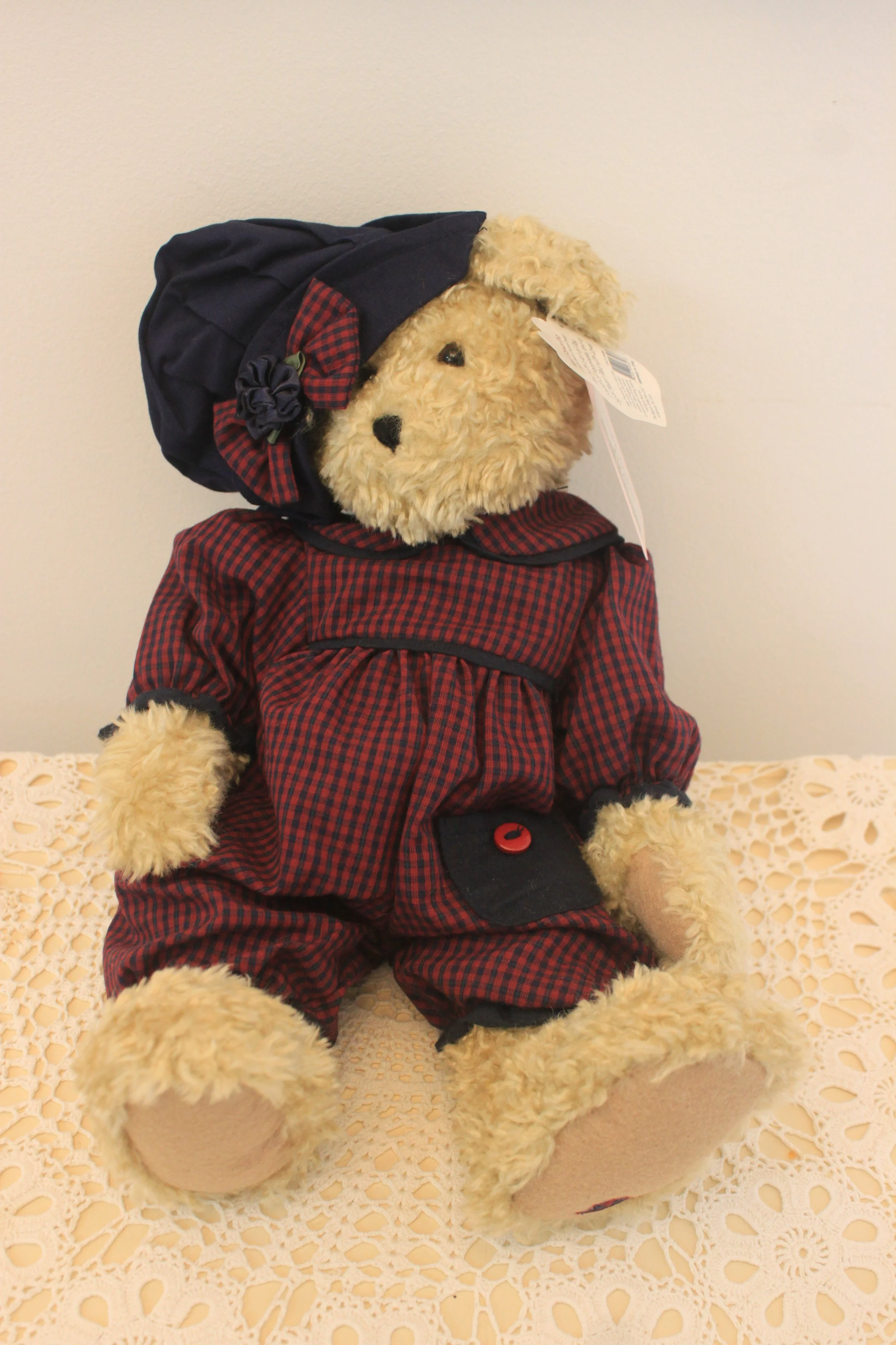 Vintage Checkers Teddy Bear