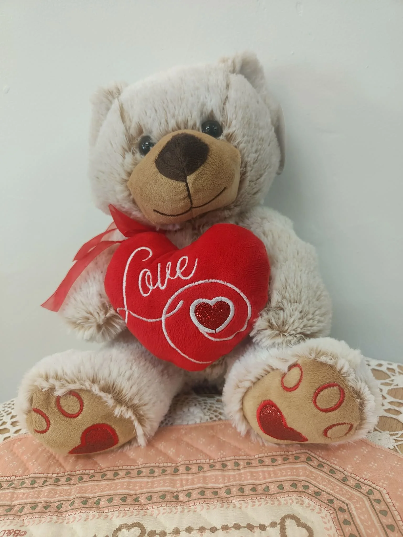 GREY HEART TEDDY