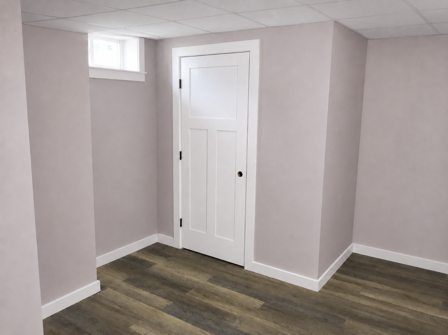 After...utility closet with a flat panel craftsman style door