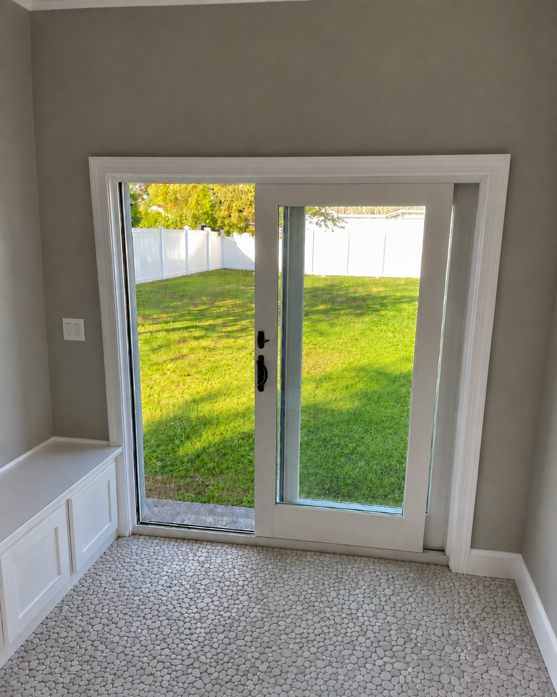 Interior after...sliding patio door leading to back yard