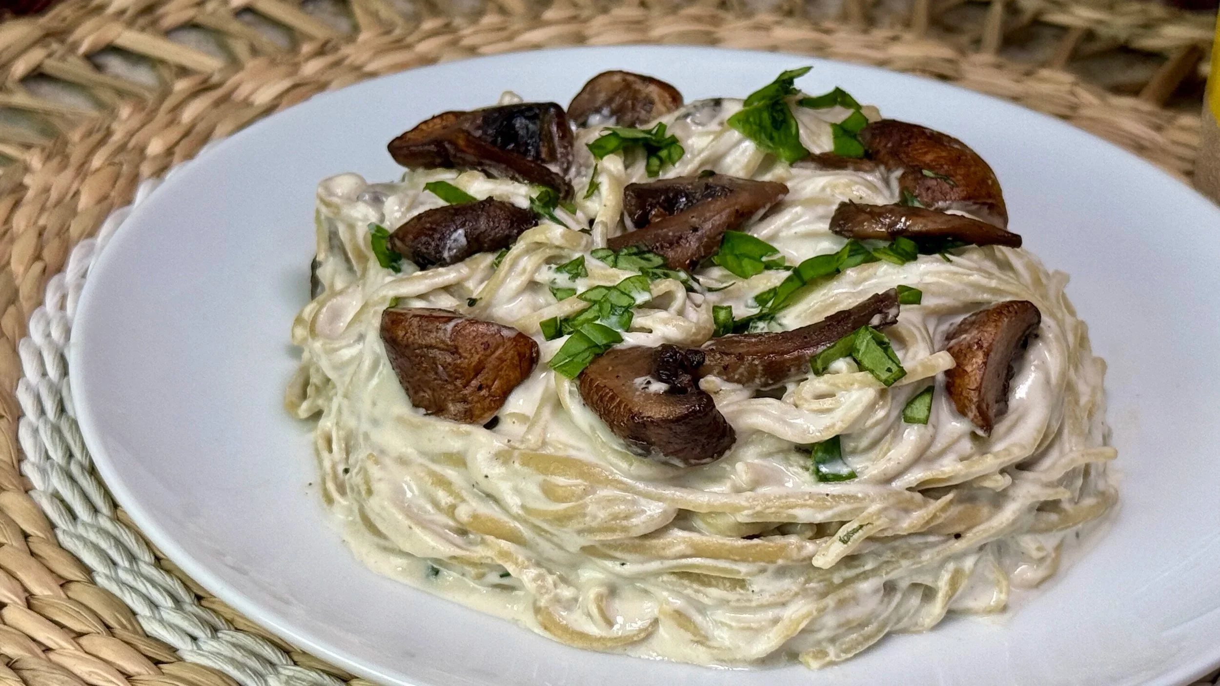 Espagueti Alfredo Vegano