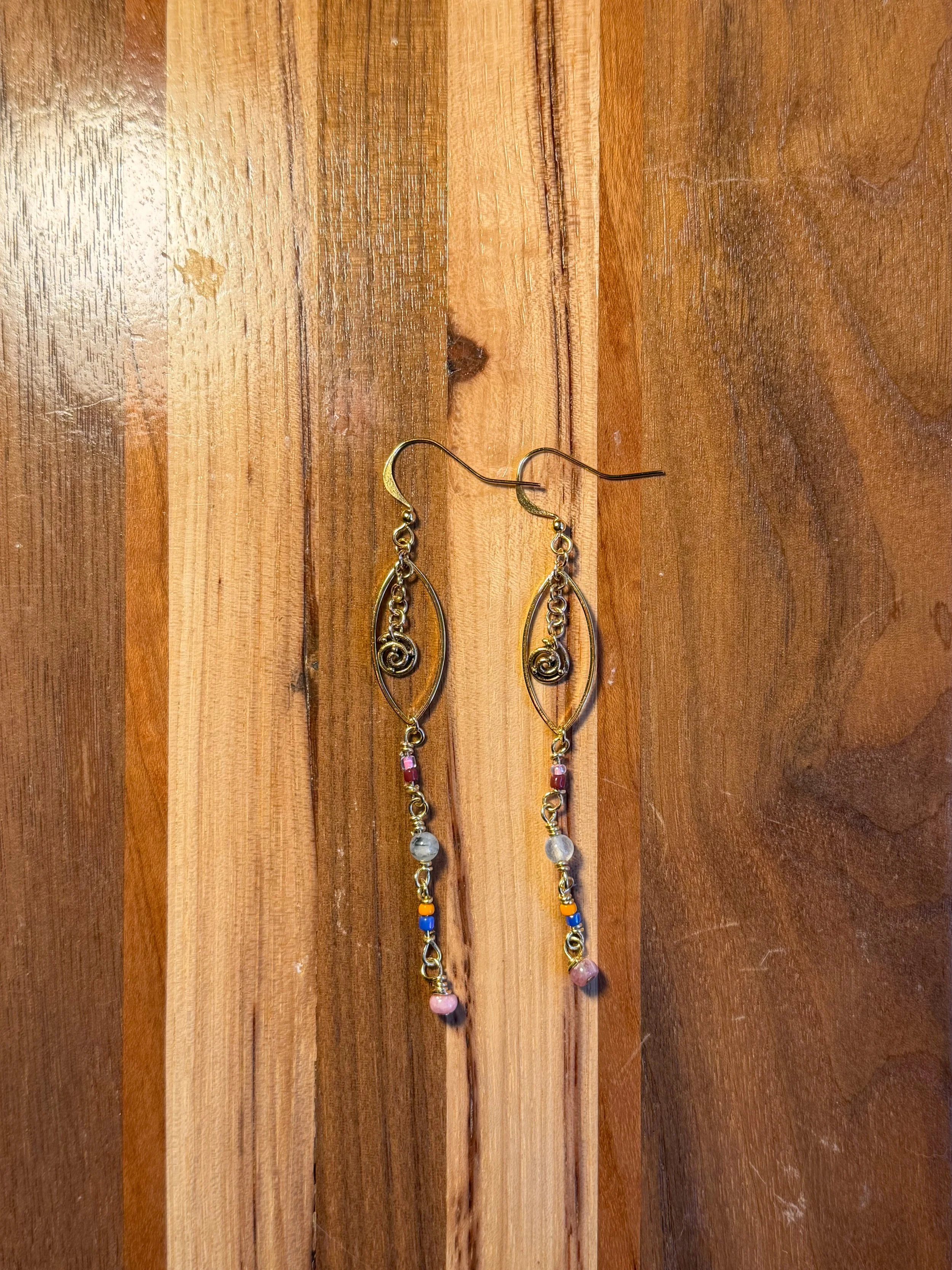 Solar Spiral Dangle Earrings