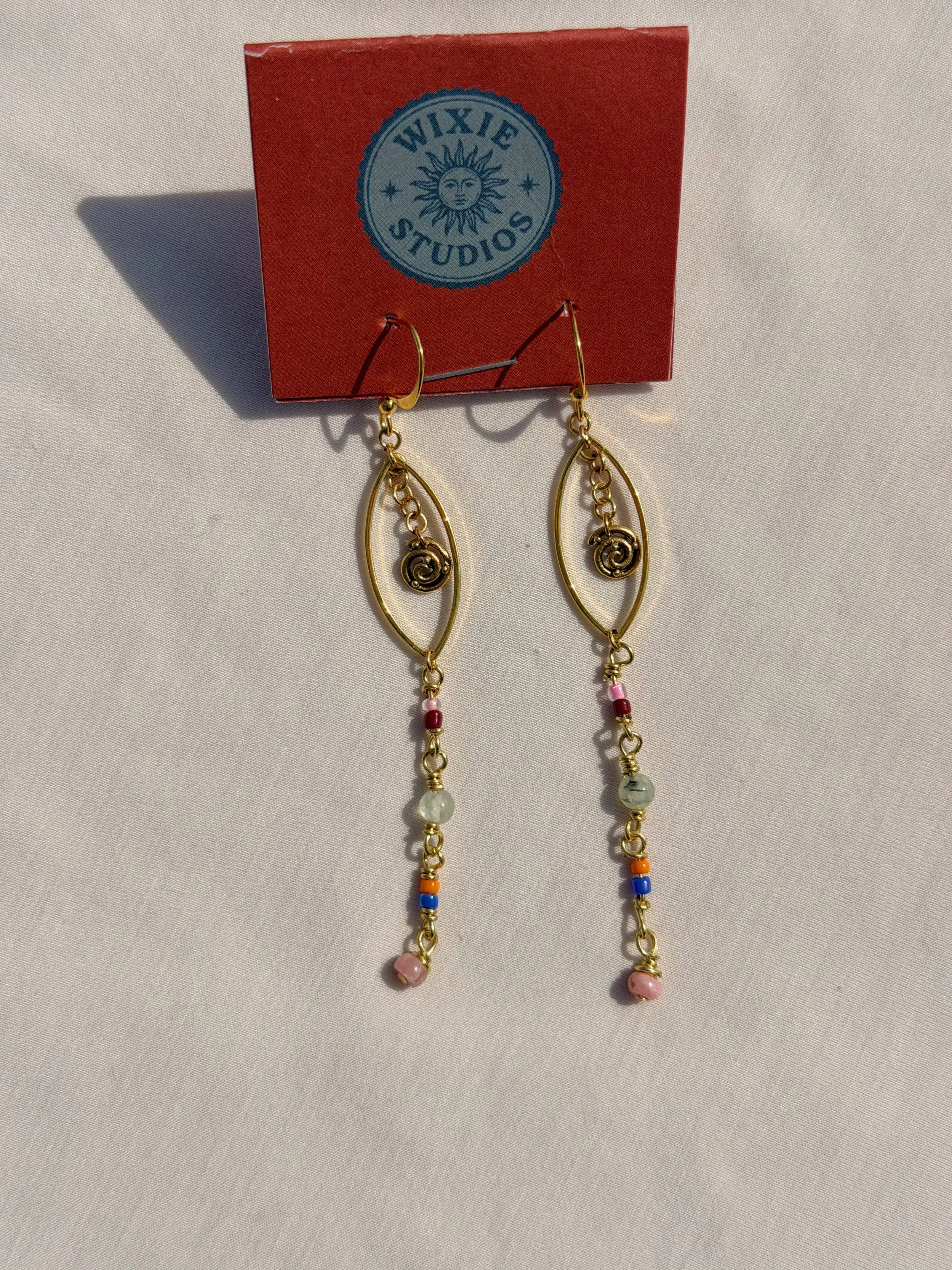 Solar Spiral Dangle Earrings
