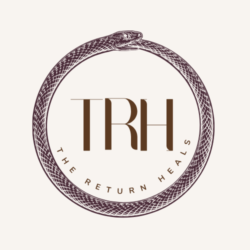 A logo featuring a snake forming a circle around the letters "TRH" and the text "The Return Heals" at the bottom.