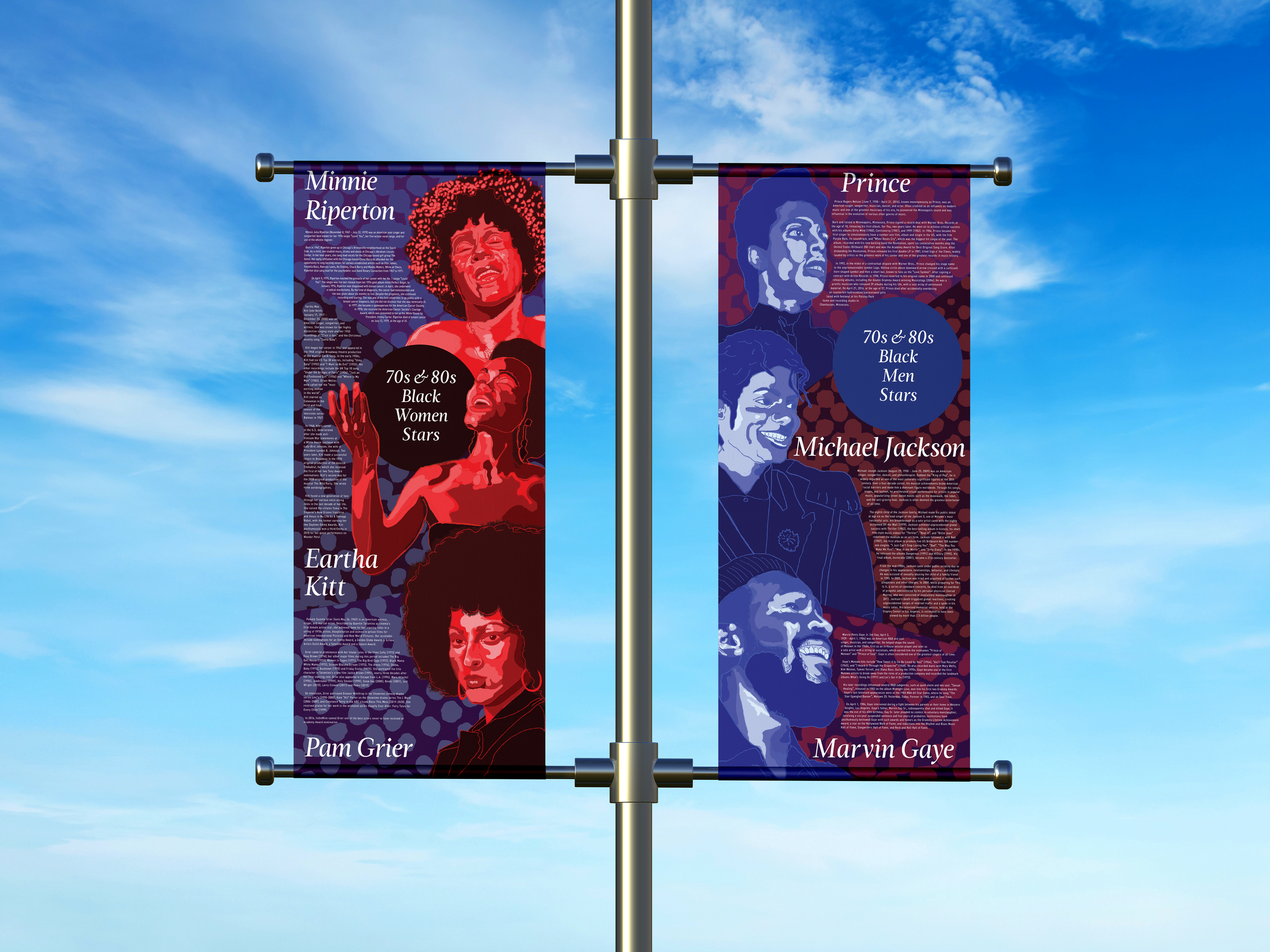 70s & 80 Black Stars Posters