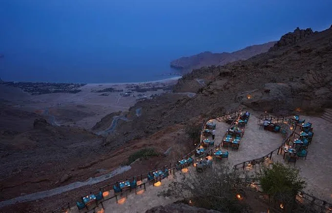 Six Senses Zighy Bay Oman cliffside dinner.webp