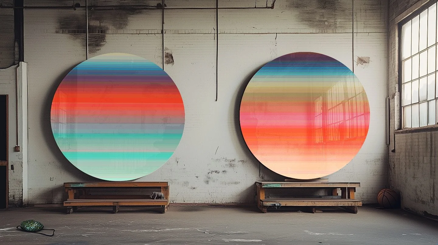 Metallurgical work on low carbon steel, photographed, digitally stretched then transferred to large sheets of glass. 

Oxidation is a progressive but degenerative process. By sealing the sheets of steel, the reaction can be slowed to seemingly zero, 