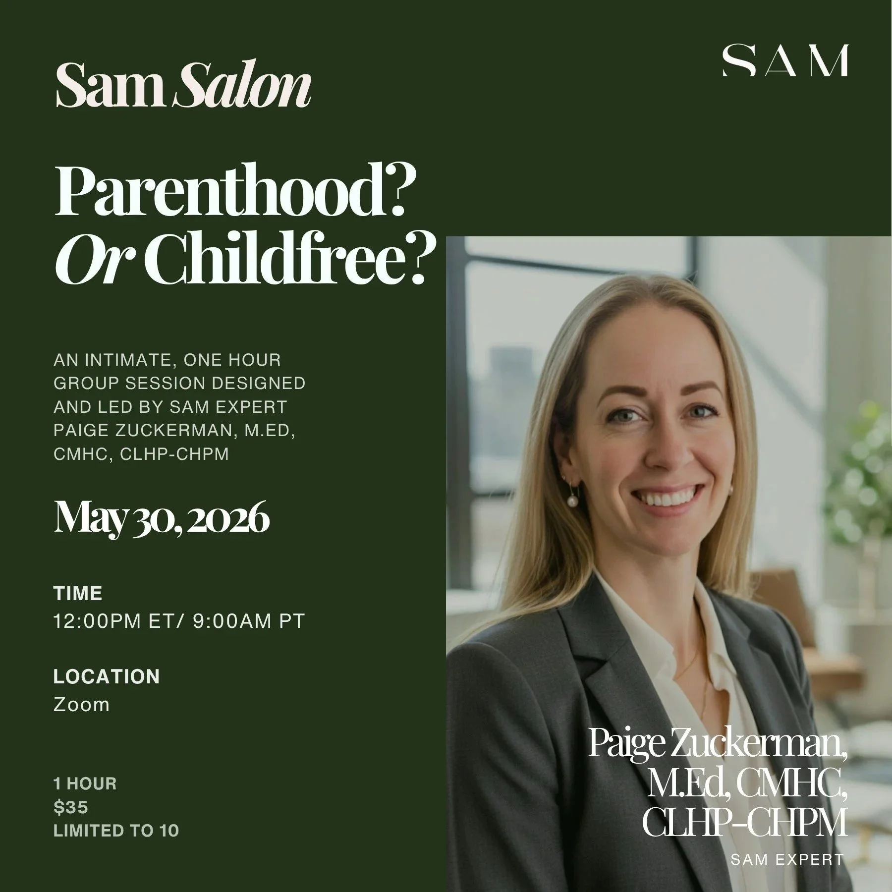 Sam Expert helps women decide whether to have children or not