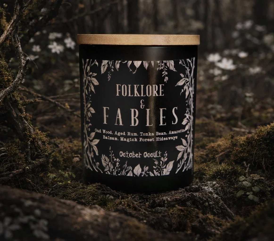 FOLKLORE & FABLES  | Wood Wick + Soy Coconut Wax Blend - tonka, amaretto, oud wood