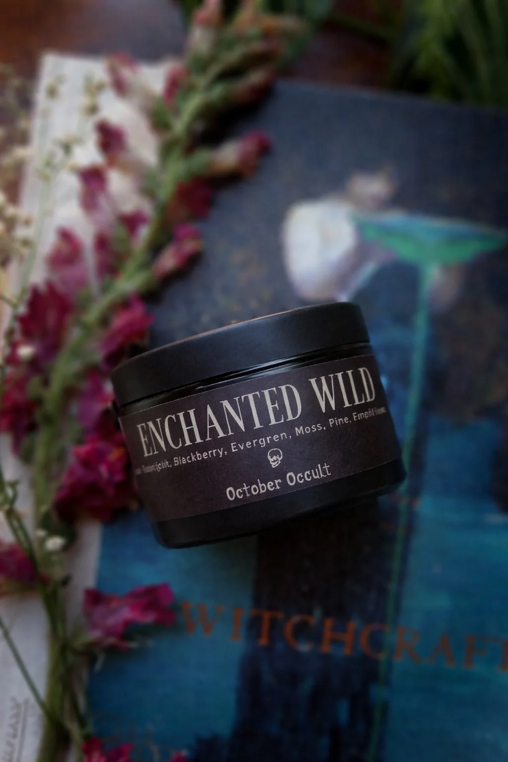 4 OZ ENCHANTED WILD  | Wood Wick + Soy Coconut Wax Blend - evergreen, blackberry, pine