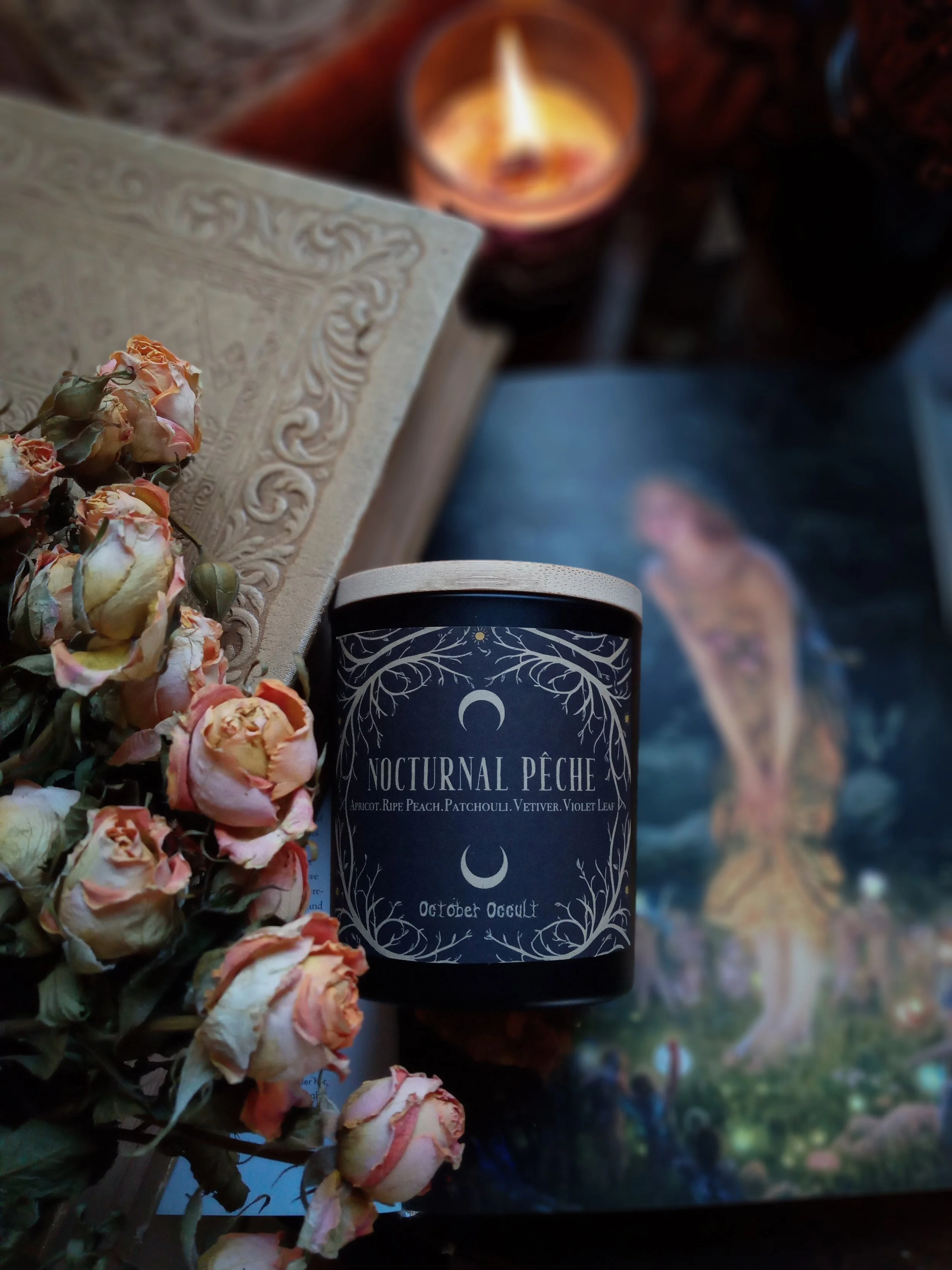 NOCTURNAL PECHE  | Wood Wick + Soy Coconut Wax Blend - apricot, peach, vetiver, violet leaf