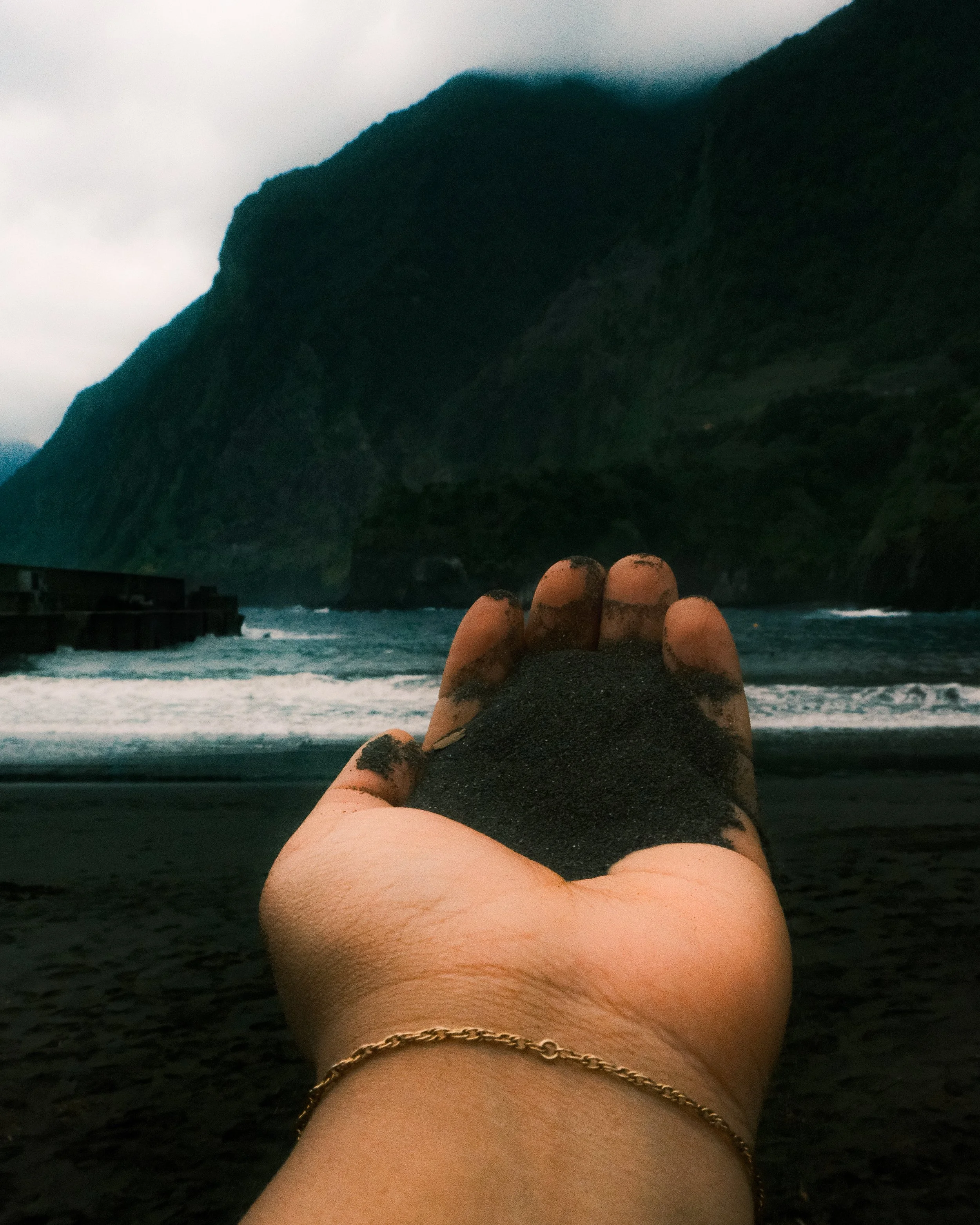 Seixal Serenity, Where Mountains Meet Black Sand. Seixal, Praia do Porto do Seixal, Madeira.