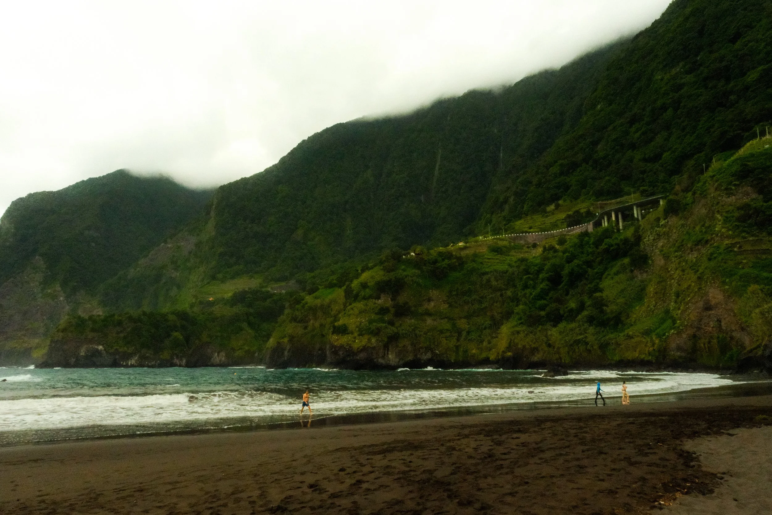 Seixal Serenity, Where Mountains Meet Black Sand. Seixal, Praia do Porto do Seixal, Madeira.