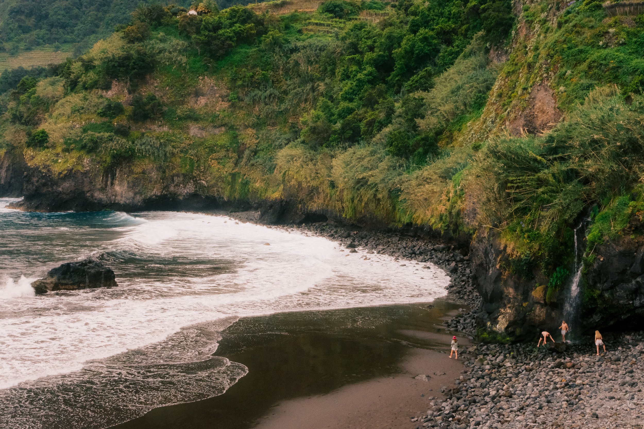 Seixal Serenity, Where Mountains Meet Black Sand. Seixal, Praia do Porto do Seixal, Madeira.