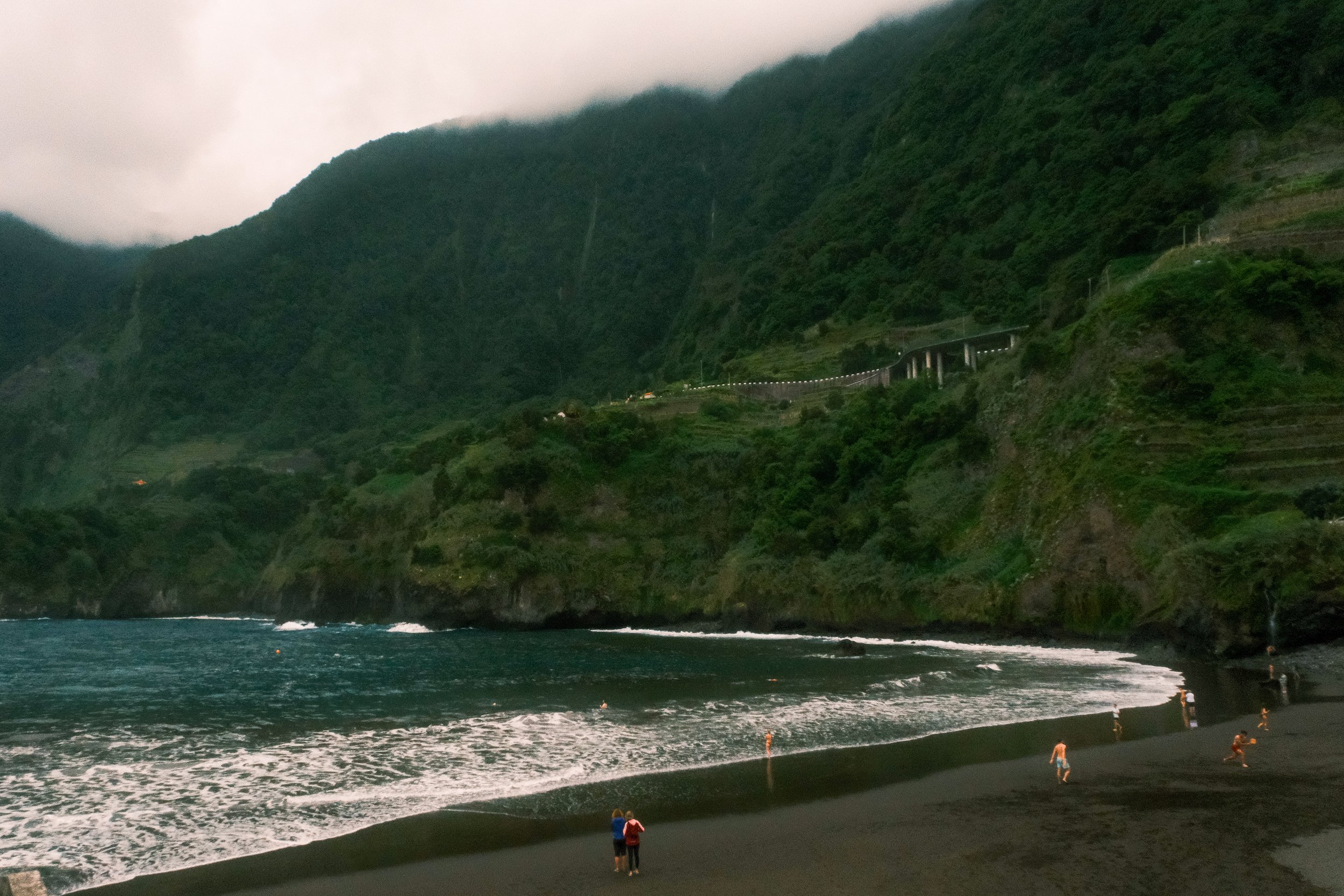 Seixal Serenity, Where Mountains Meet Black Sand. Seixal, Praia do Porto do Seixal, Madeira.