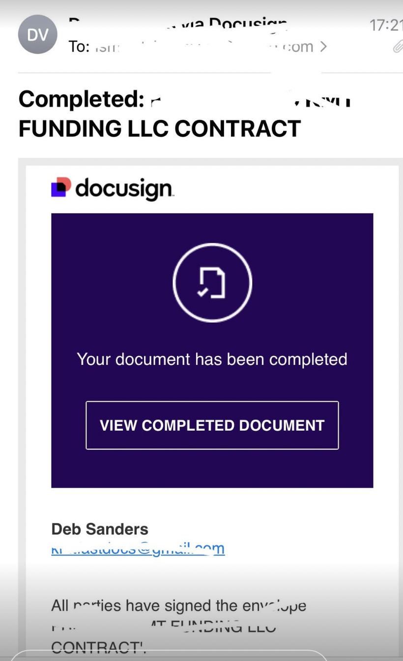 Funding Contract Signed