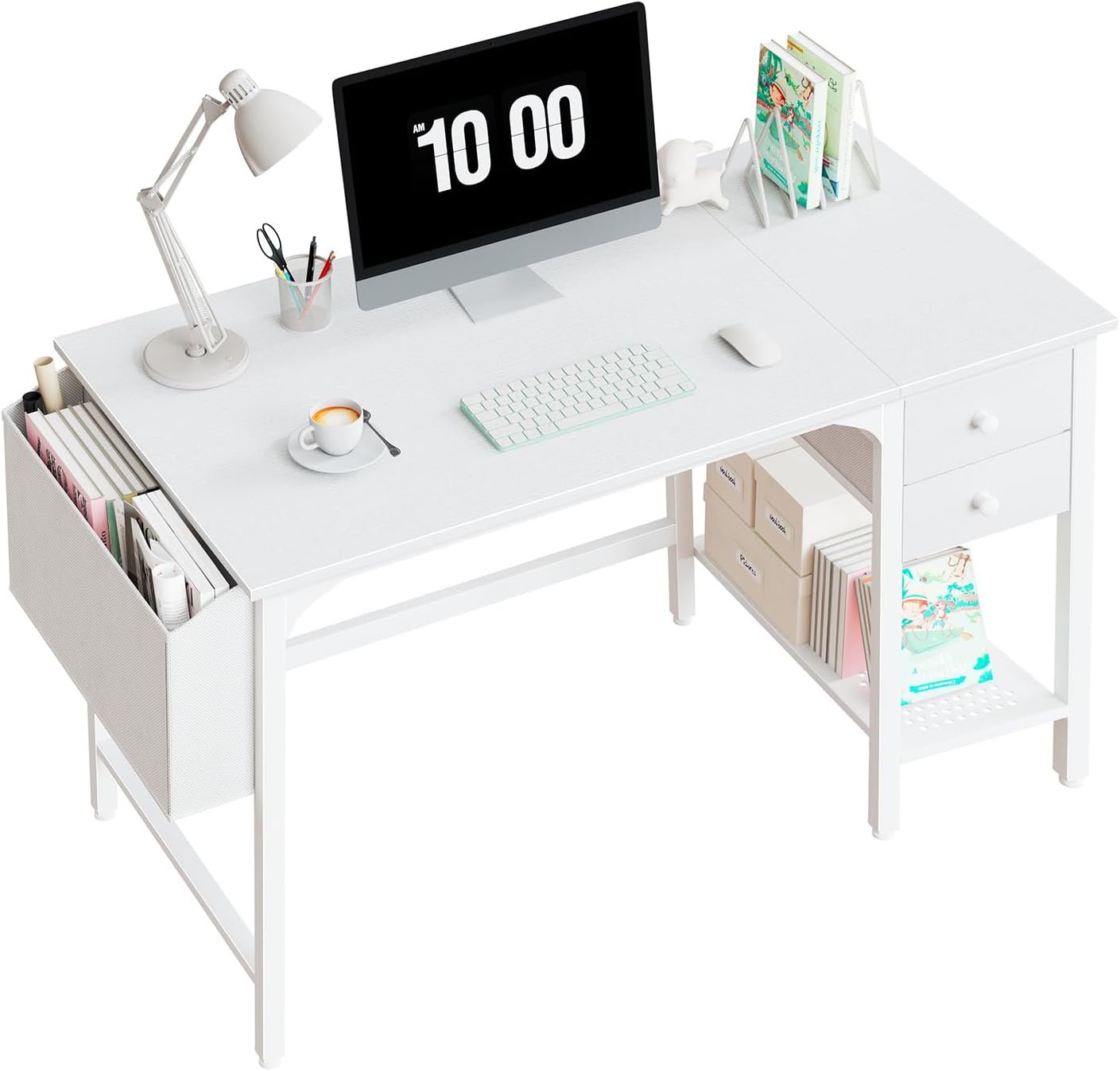 Modern White Space-Saving Desk