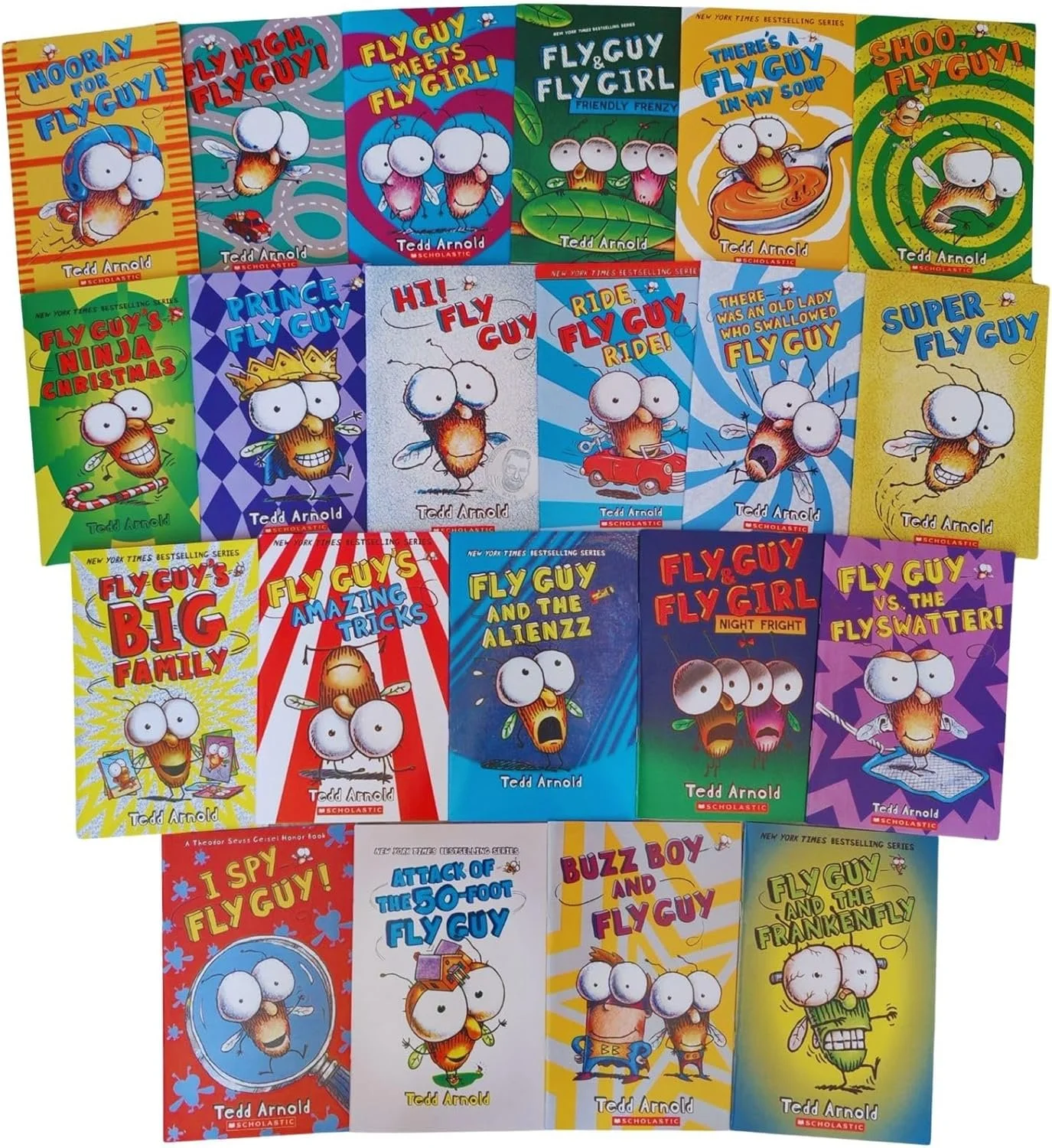 21 Pcs Fly Guy Books Paperback Complete Collection Series Set, Fun English Reading Series for Children Boys Girls