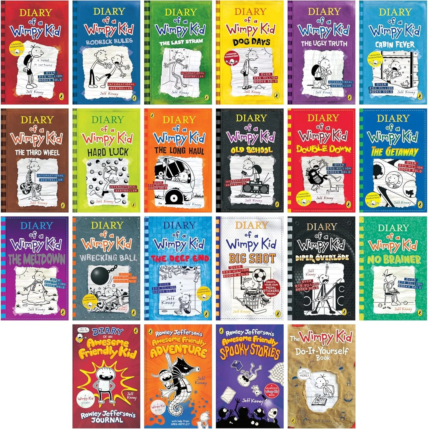 Diary of a Wimpy Kid 1-22 Boxed Set for Kids,22 Books Complete Collection Series, Paperback Edition for Children