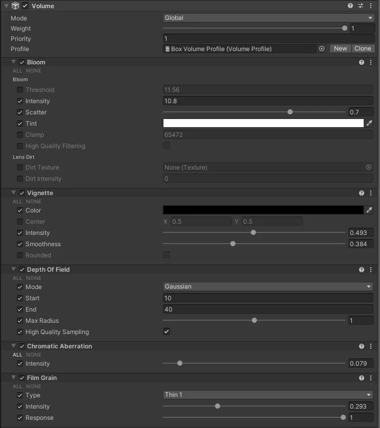 Post Processing Global Volume
