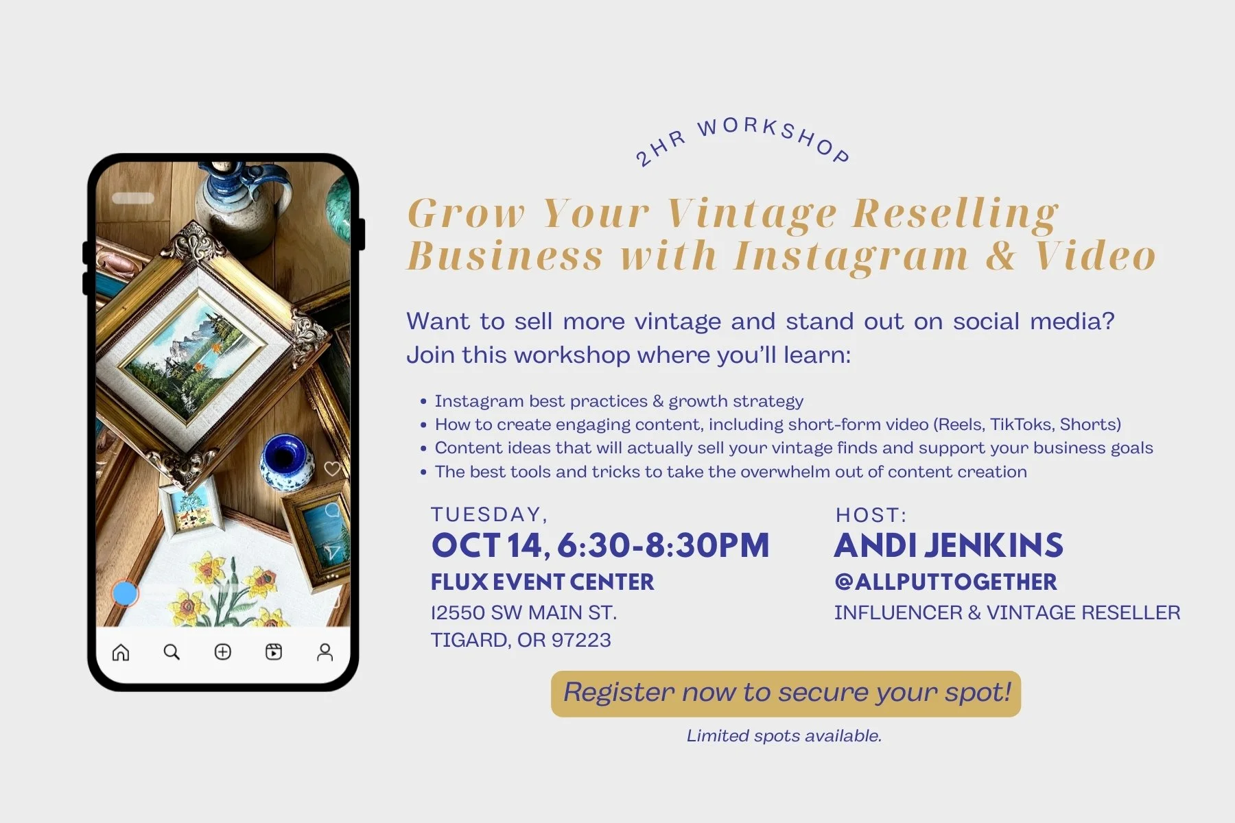 Workshop: Grow Your Vintage Reselling Business with Instagram& Video