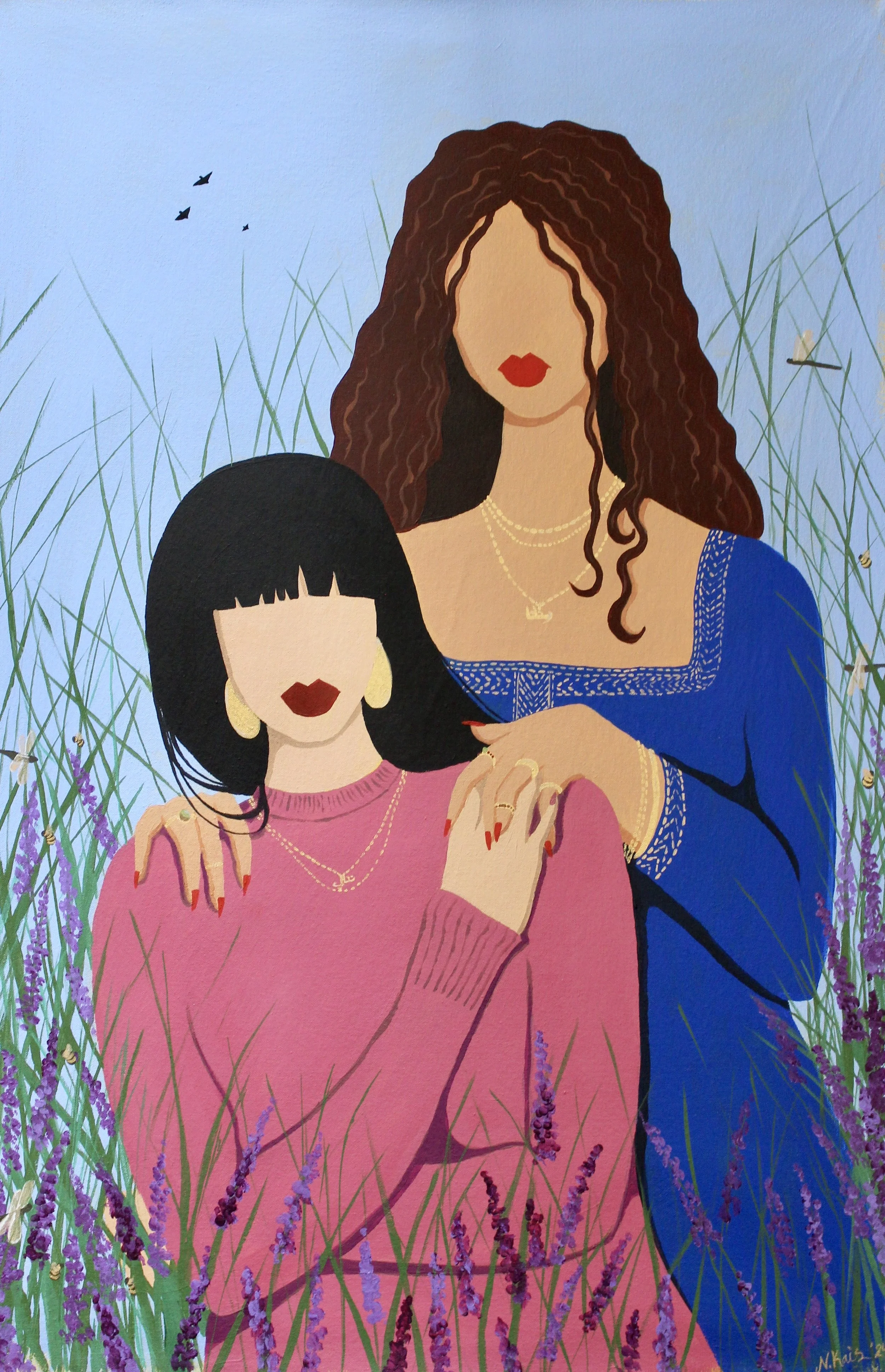 SOLD "Sisters"  Acrylic on Canvas, 2024 