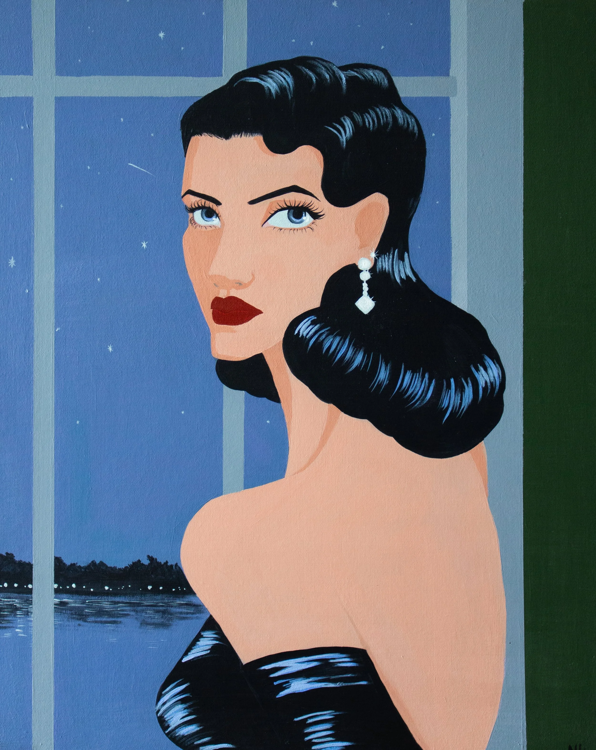SOLD "Lady in Latex"  Acrylic on Canvas, 2025
