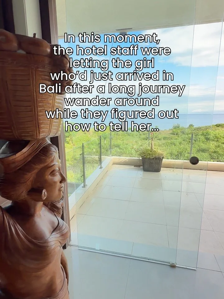 But the WAY they broke the news to me is what really got me&hellip;

&ldquo;No worries! You&rsquo;re in Bali&rdquo; 🧘&zwj;♀️&nbsp;

And that&rsquo;s the moment I became friends with the sweetest receptionist EVER. We bonded over our love lives while