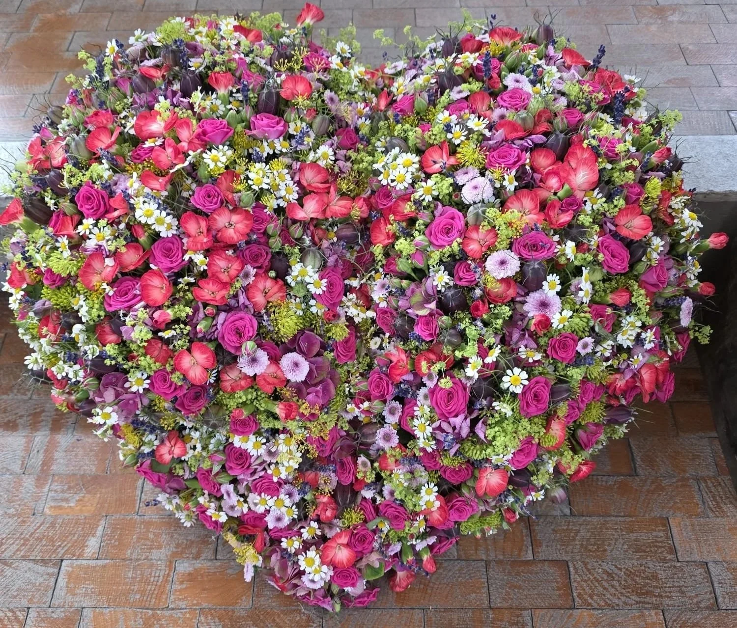 Heart shaped flower bouquet