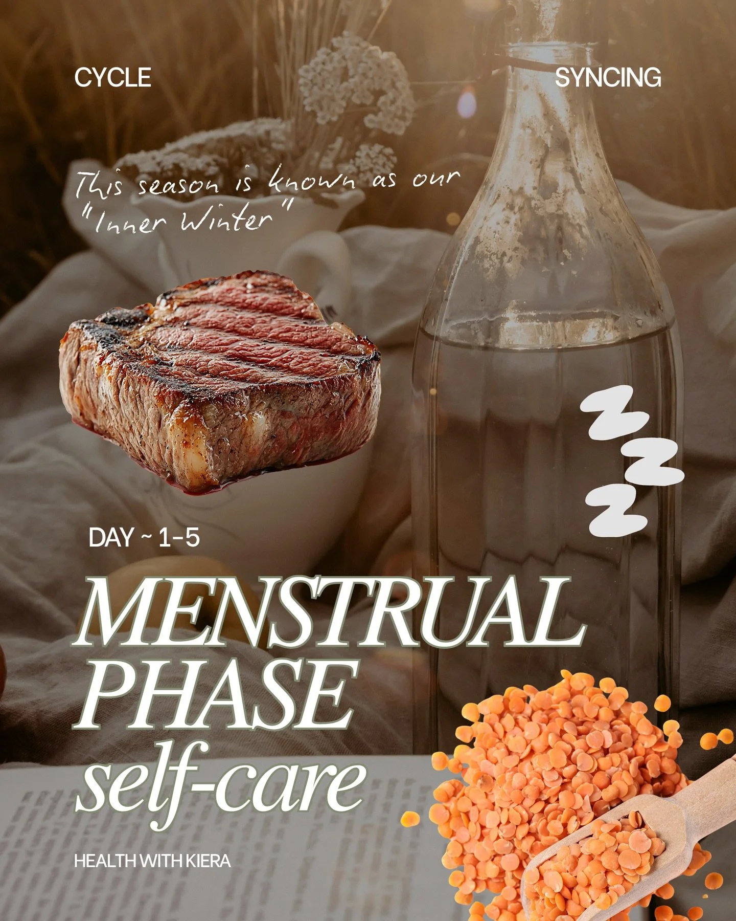 The Menstrual Phase AKA our &ldquo;inner winter&rdquo; 🩸 (roughly days 1&ndash;5 of your cycle) is a time to slow down and nurture yourself. Energy can feel low, cramps can appear, our mood may feel more sensitive, and fatigue is common. The good ne