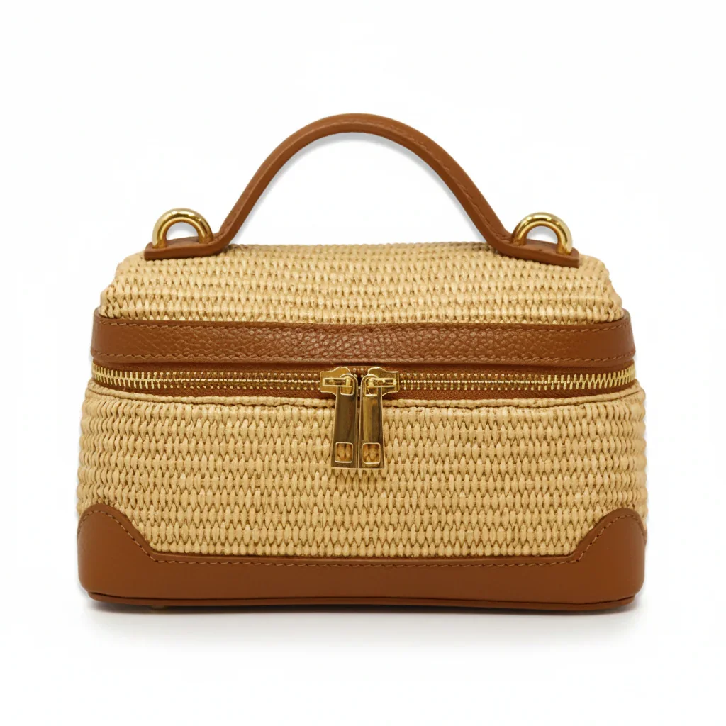 Raffia Top Handle Bag