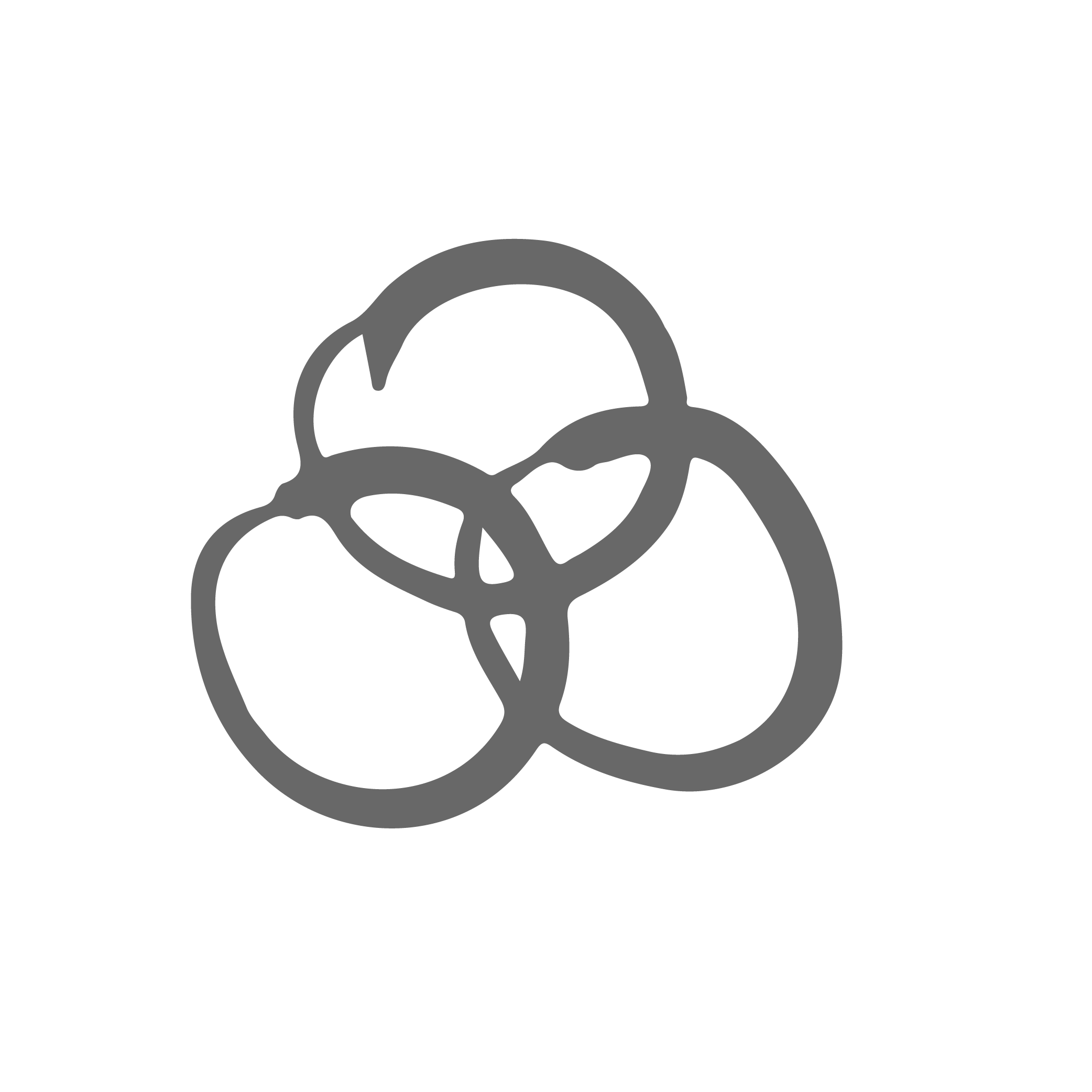 Geometric drawing of an outline square with sections divided by vertical, horizontal, and circle lines.