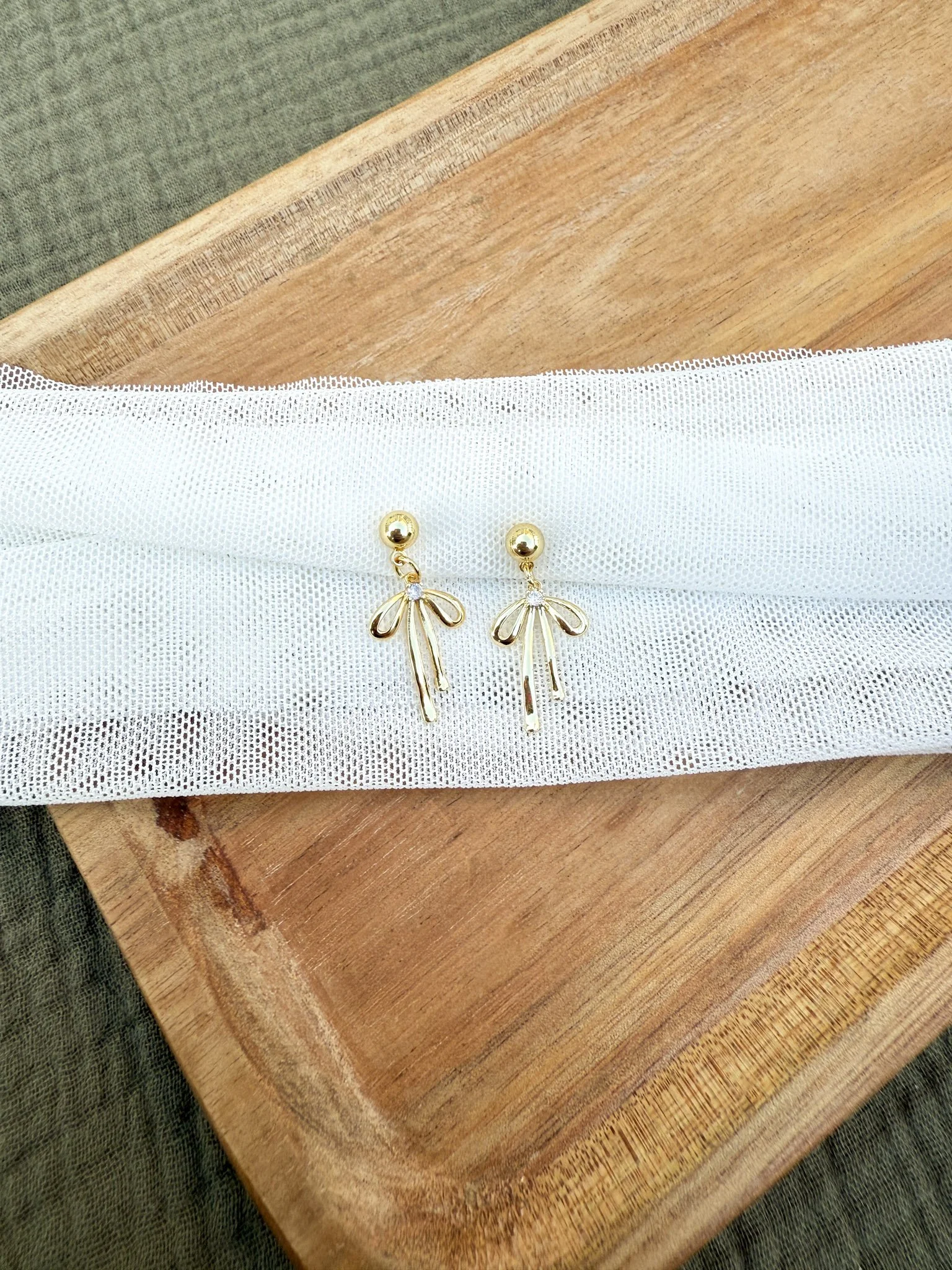 Coquette Bow Dangle Studs