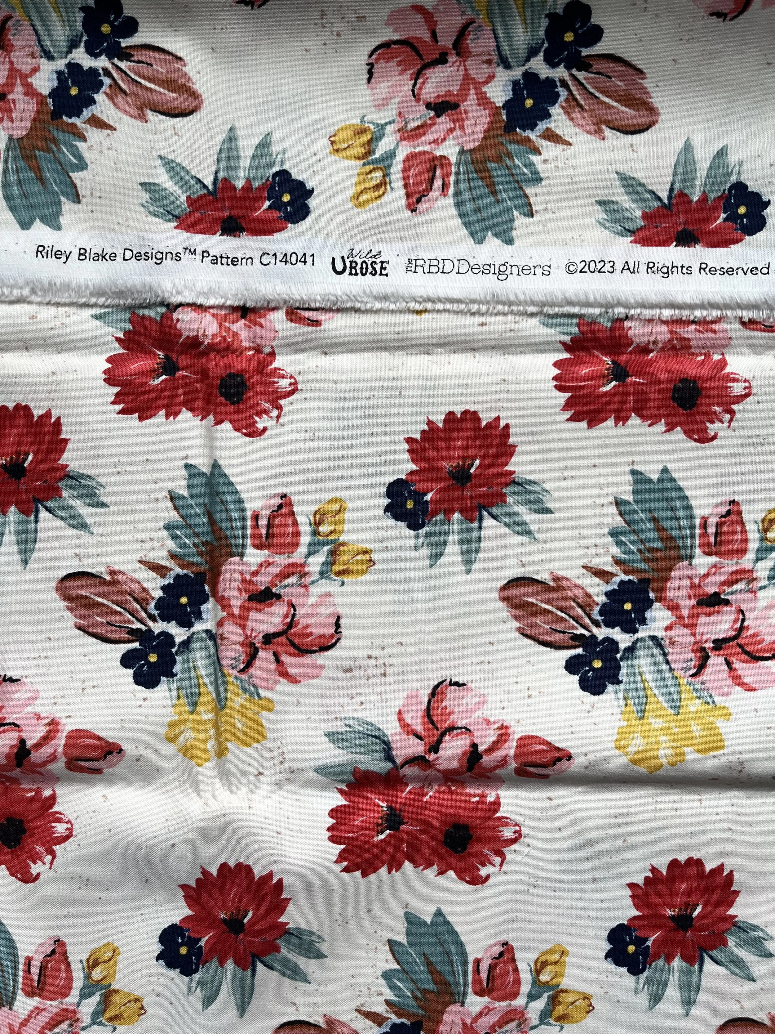 Riley Blake Designs. Wild U Rose Pattern ( 2 yd. Cuts)