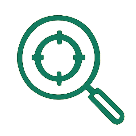 OceanEdge Creative Magnifying glass with a crosshair target inside.