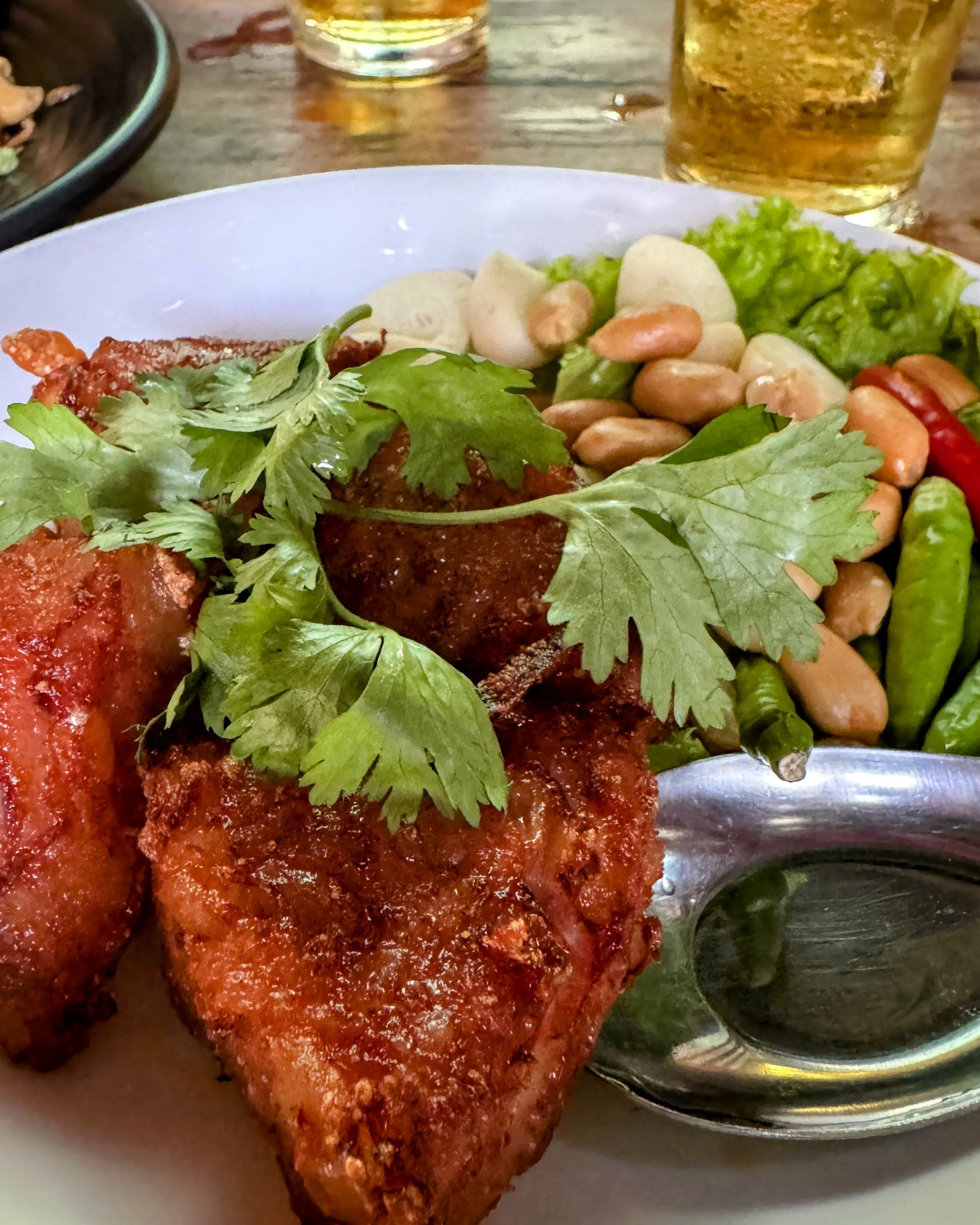 Local dining in Chiang Mai: Fried Naem at Krua Pech Doi Ngam