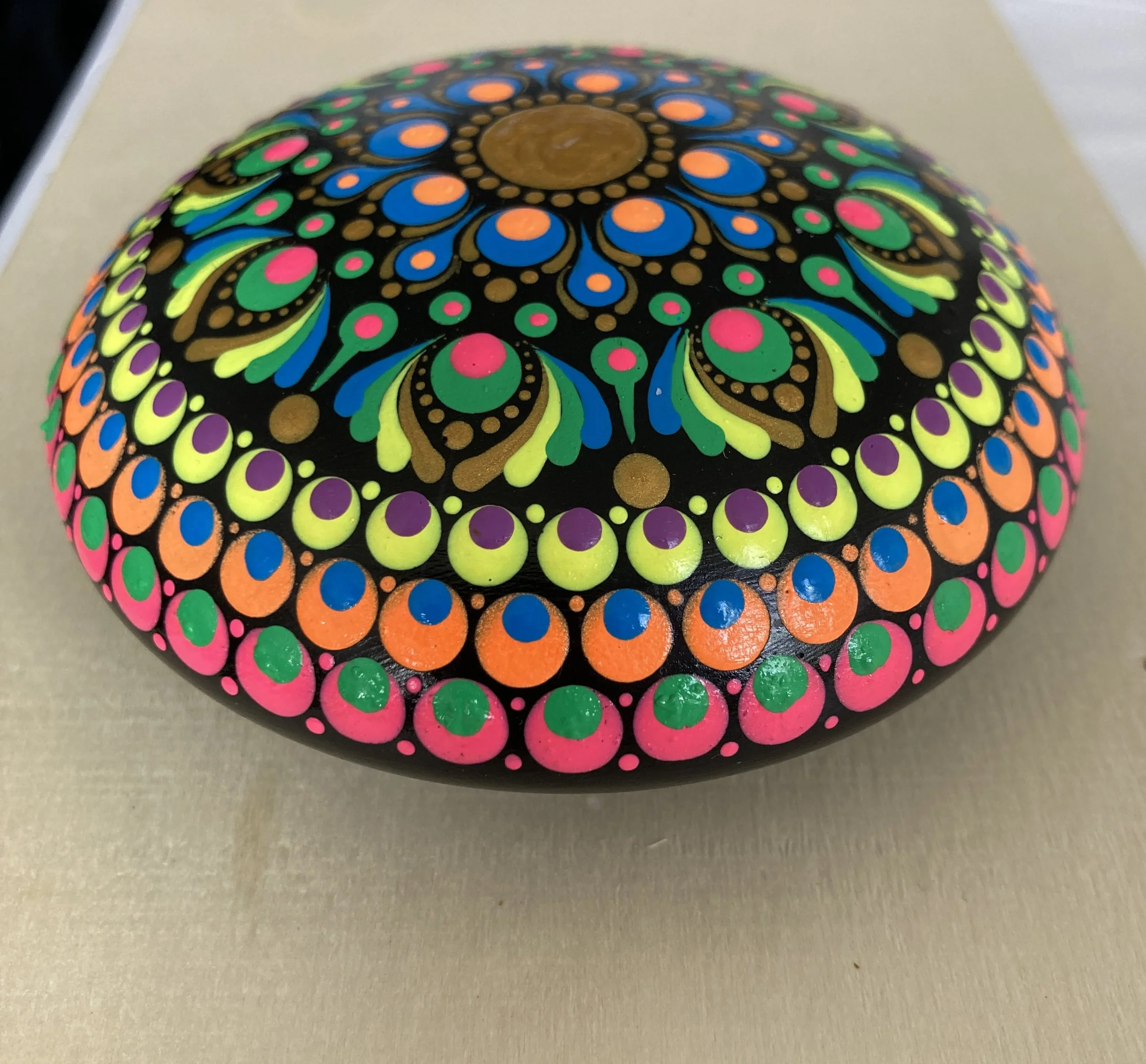 'High Voltage' 10cm Mandala Stone