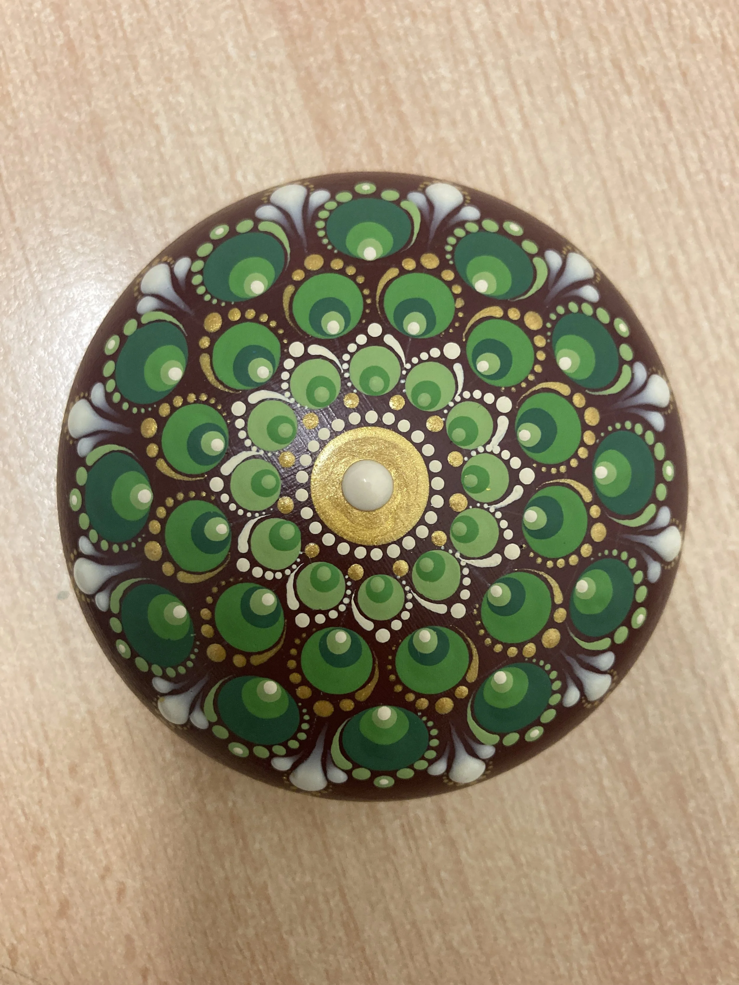 'Winter Holly' 8cm Mandala Stone