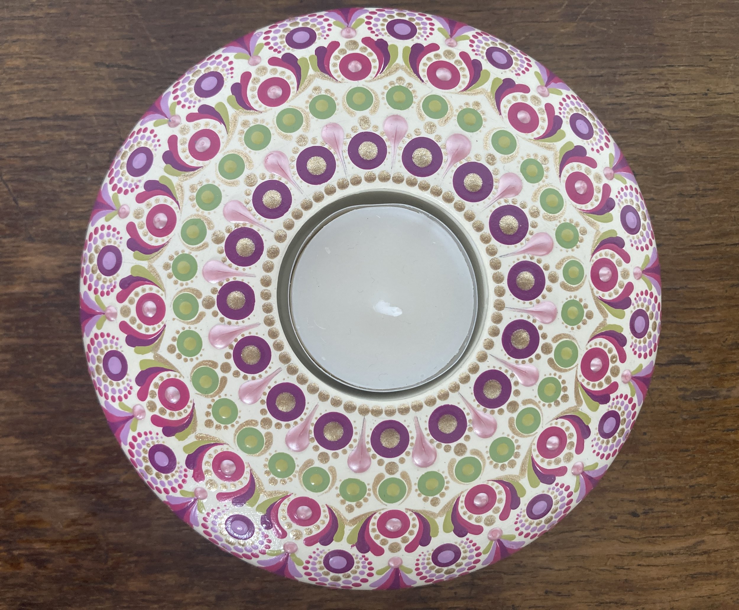 'Cherry Blossom' Mandala Tea Light Holder